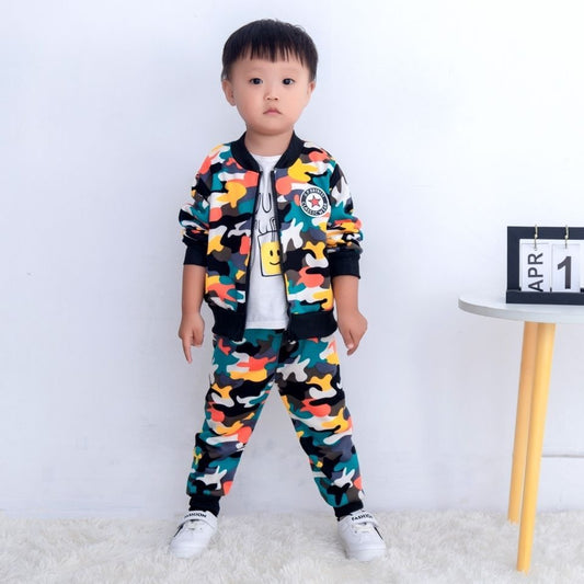 Children's Velvet Sport Children Toddler Baby Clothes Two-piece Suit