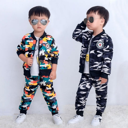Children's Velvet Sport Children Toddler Baby Clothes Two-piece Suit